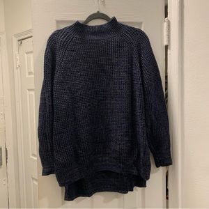 Urban Outfitters BDG Oversized Mock Neck Chunky Blue Woven Sweater Medium